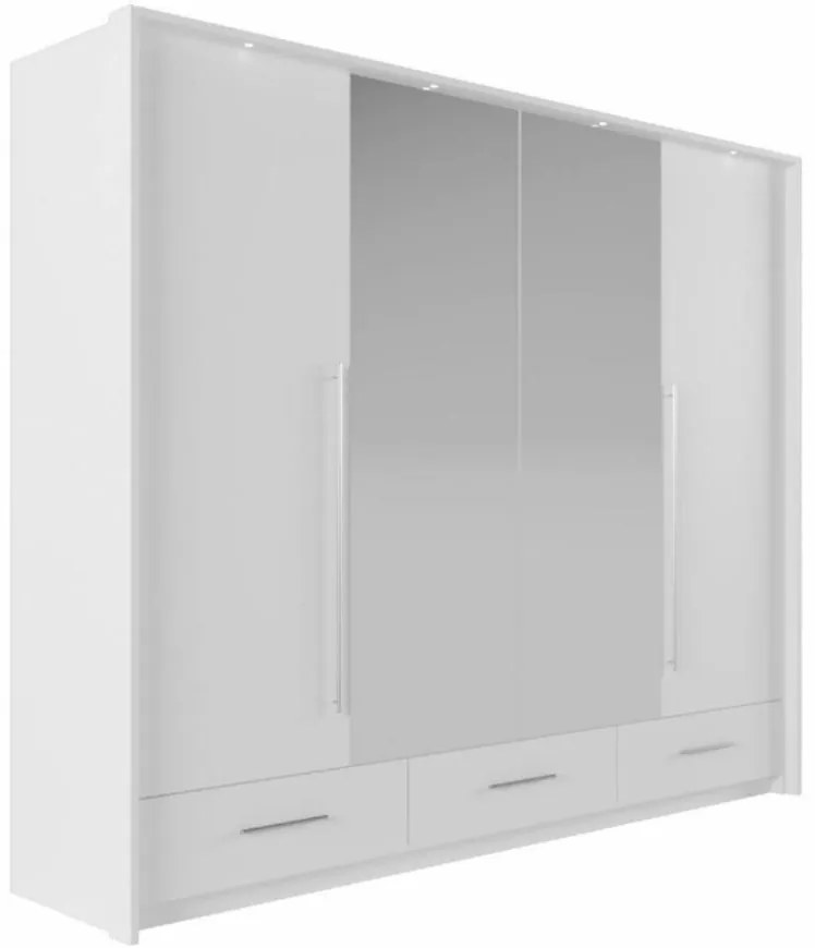 Skriňa Toledo 255 biely/zrkadlo