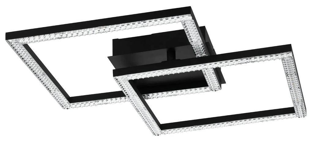 EGLO Dizajnové stropné LED osvetlenie LEJIAS, 21W, teplá biela, hranaté, čierne