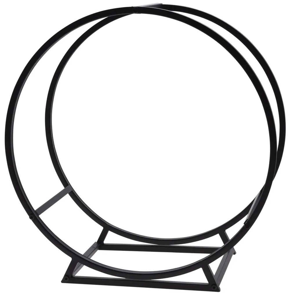 Kovový stojan na drevo Round, 50x51,5 cm, čierna