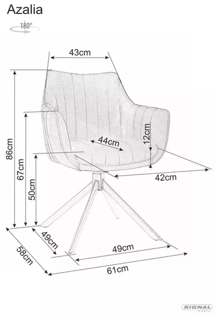 Otočné jídelní křeslo Azalia Velvet - výber z 8 prevedení