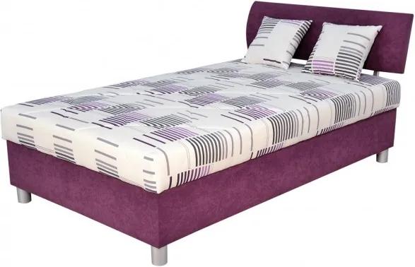 Čalúnená posteľ George 120x200, fialová, vrátane matraca a úp