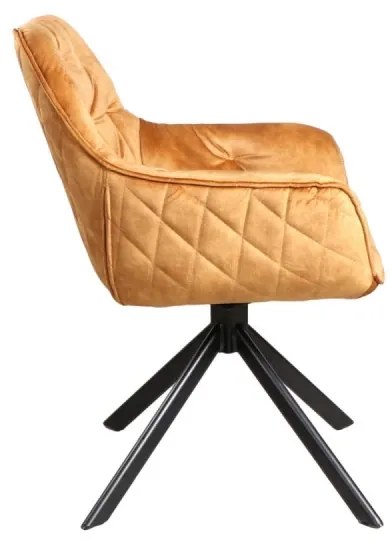furniture-nabytek.cz - Sada 2 masívnych stoličiek Carlton Curry, textília / kov, lakované, farba kari / čierna