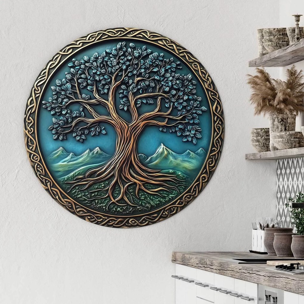 DUBLEZ | Drevený obraz - Keltský strom života - Arbor