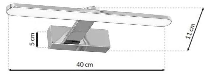 Nástenné LED svietidlo Splash, 1x LED 8w, 4000k, (40 cm), ch