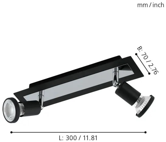 Eglo 94964 - LED Bodové svietidlo SARRIA 2xGU10-LED/5W/230V