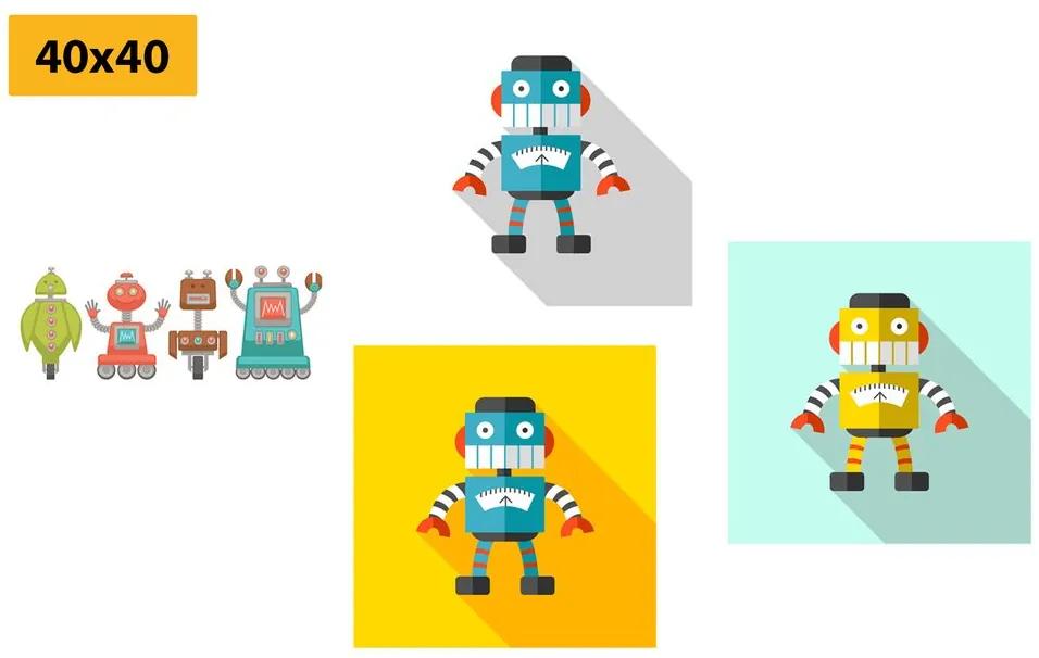 Set obrazov pre detských milovníkov robotov Varianta: 4x 40x40