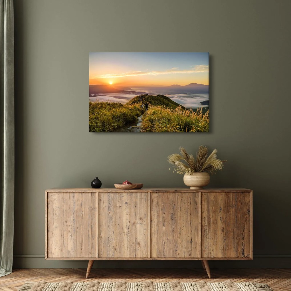 Obraz hory pri západe slnka (90x60 cm)