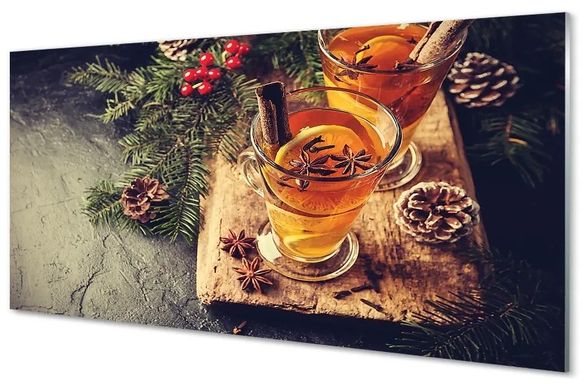 Obraz na skle Zimné čaj klinček 100x50 cm