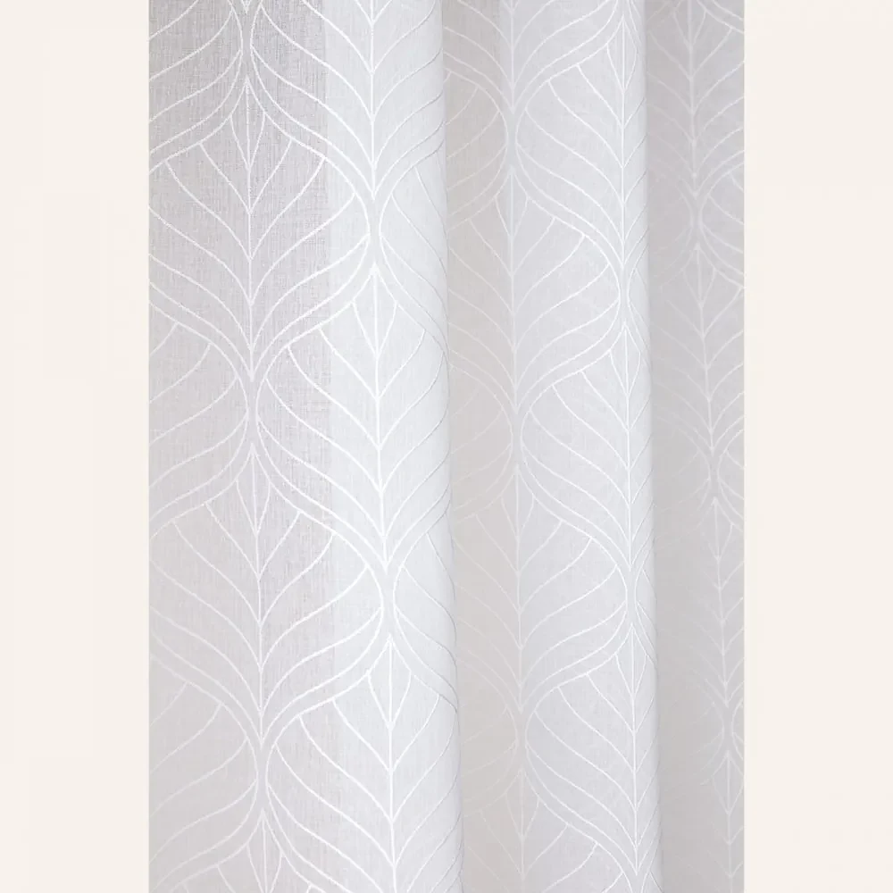 Záclona  La Rossa  bielej farby na riasiacou páskou 140 x 240 cm
