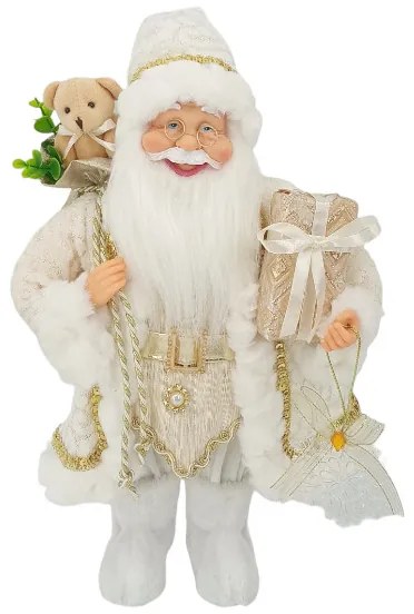 Dekorácia Vianočný Mikuláš Biely 40cm