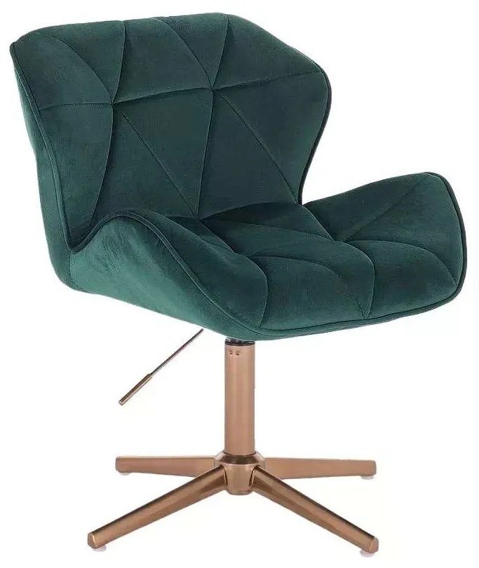 LuxuryForm DESIGN Stolička MILANO VELUR na zlatom kríži - zelená