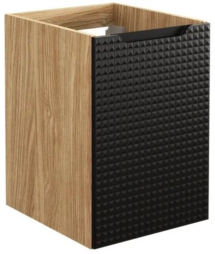 Závesná skrinka pod umývadlo Luxor Black s doskou 70 cm čierna/dub olejovaný