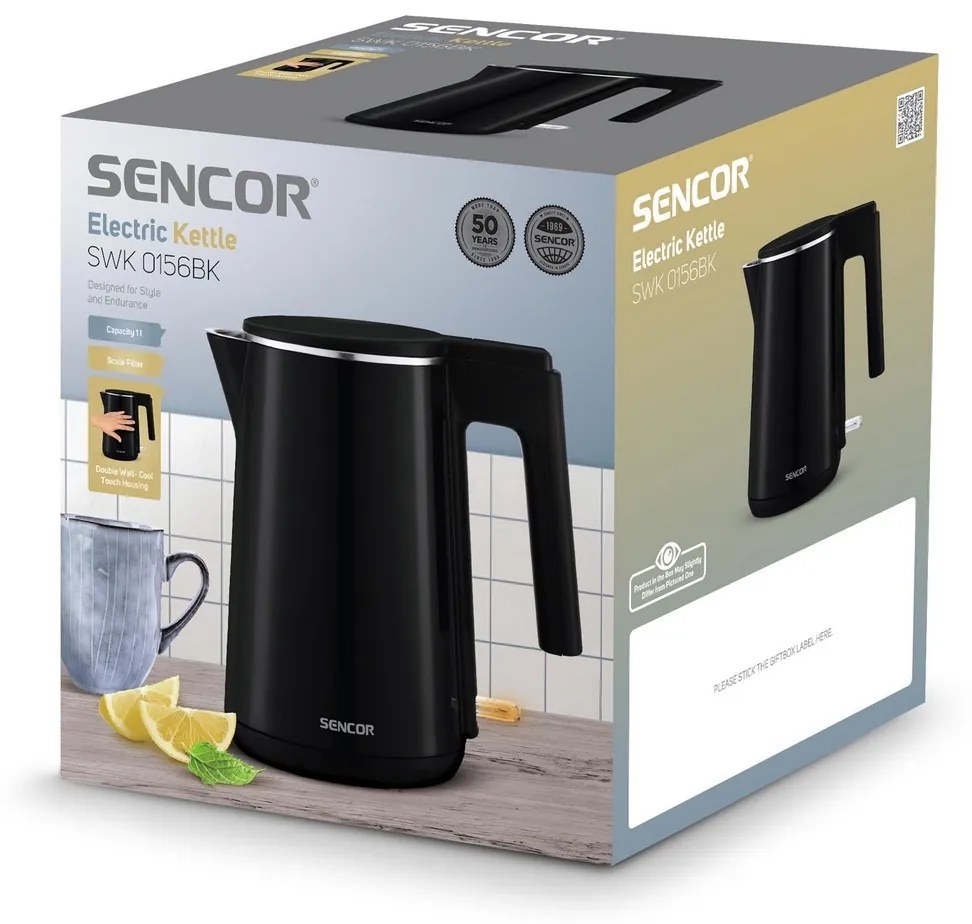 Sencor SWK 0156BK rýchlovarná kanvica, čierna