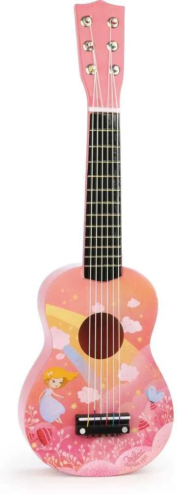Vilac Dřevěná kytara růžová rainbow