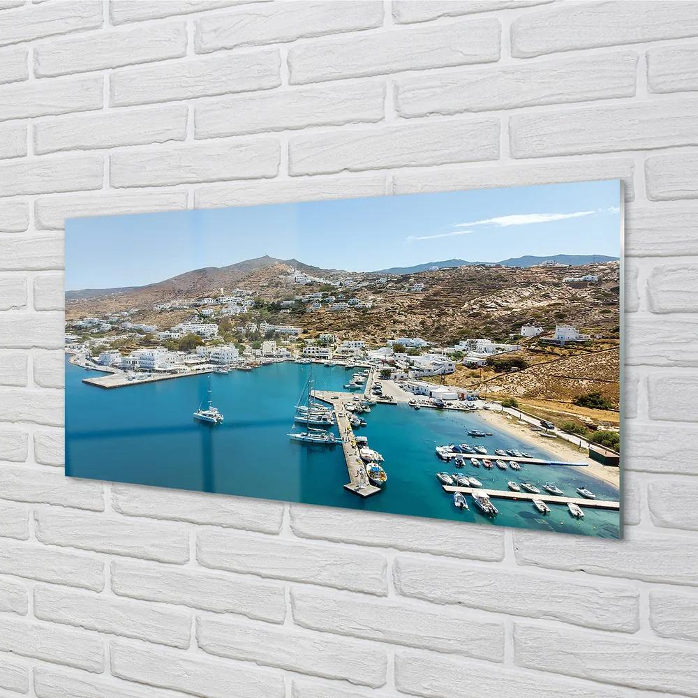 Nástenný panel  Grécko Coast horské mesto 125x50 cm