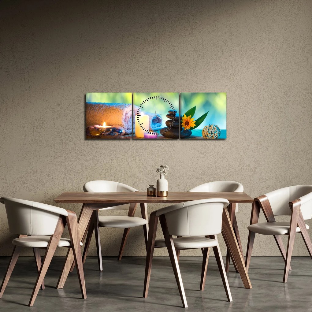 Obraz - Relaxácia (s hodinami) (90x30 cm)