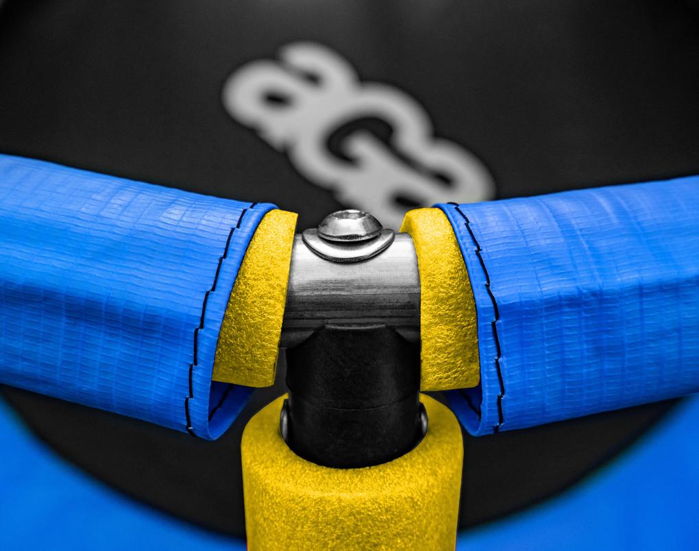 Trampolína 150 cm s vnútornou ochrannou sieťou AGA MR1150DARKBLUE - modrá/žltá