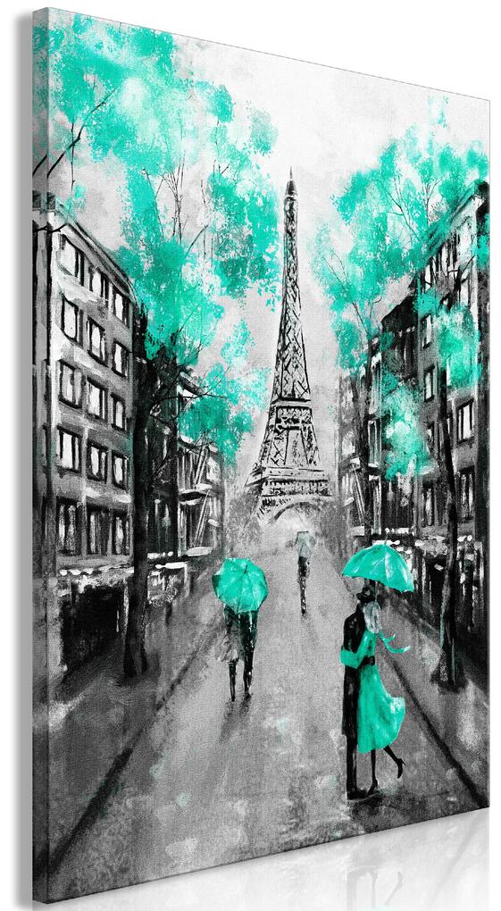 Artgeist Obraz - Paris Rendez-Vous (1 Part) Vertical Green Veľkosť: 80x120, Verzia: Premium Print