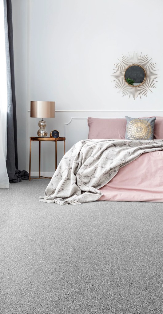 Lano, Metrážny koberec Bloom 860, na mieru, šíře 4m,5m, šedá, ab (mriežka), chodba / predsieň