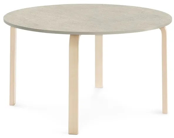 Stôl ELTON, Ø 1200x640 mm, linoleum - šedá, breza