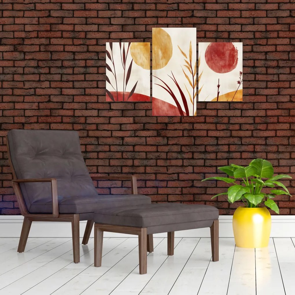 Obraz - Rastliny a kruhy (90x60 cm)