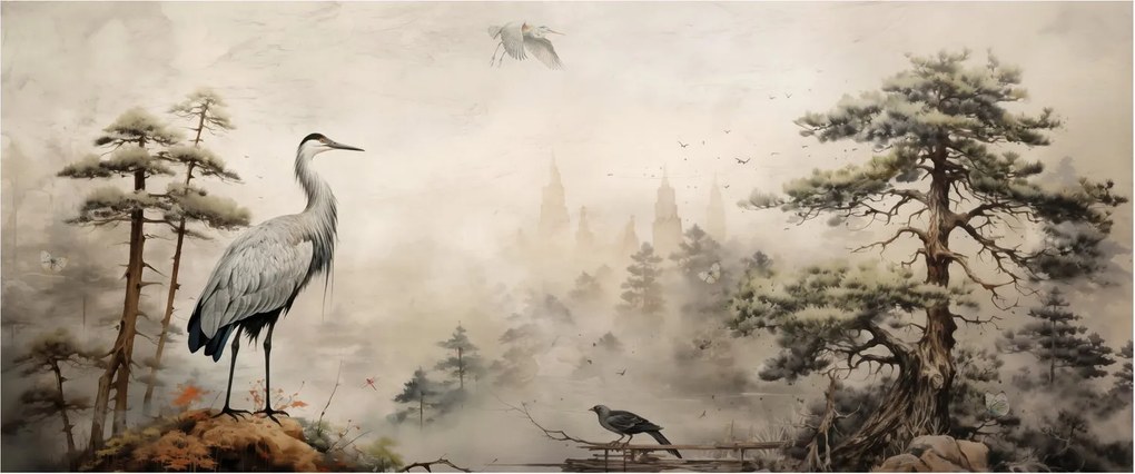Obraz - Kreslená krajina (120x50 cm)