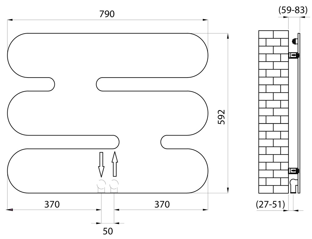 Sapho Sapho, SAMILLA vykurovacie teleso 790x592 mm, biela matná, MI6080