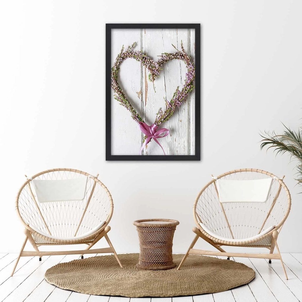 Gario Plagát Levanduľové srdce Farba rámu: Bez rámu, Rozmery: 30 x 45 cm