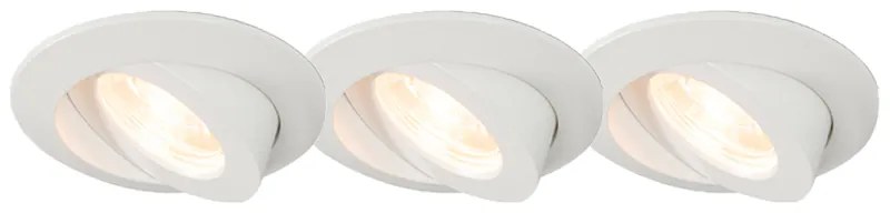 Sada 3 vstavaných reflektorov bielych vrátane LED IP44 - Relax LED