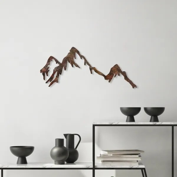 Nástenná dekorácia 45x70 cm hory kov