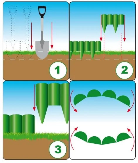 Bradas Záhradná palisáda plastová 2,5m Green PALGARDEN