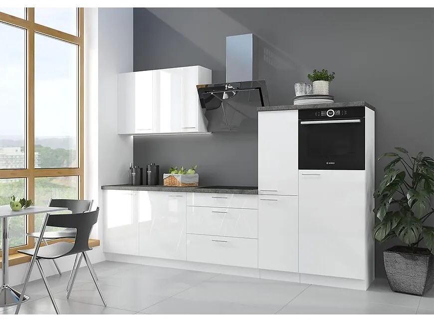 Kuchynská linka Lara 280 MDF biela lesklá bez dosky
