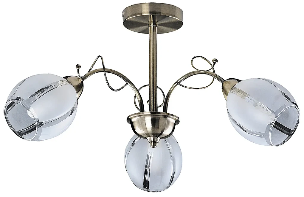 RABALUX Rustikálny prisadený luster JOEL, 3xE27, 60W