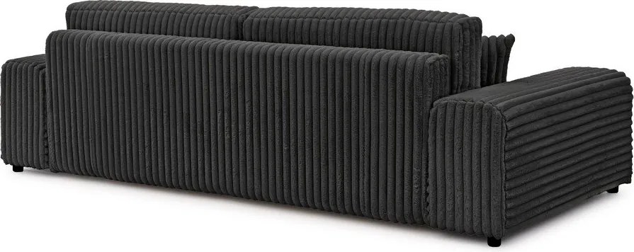 Tmavosivá menčestrová rozkladacia/s úložným priestorom pohovka 260 cm Justin – Ropez