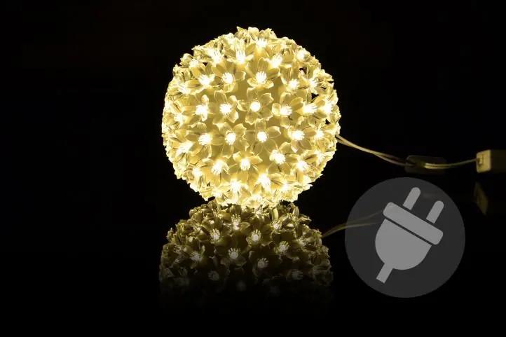 LED svetelná guľa - teple biela - 12cm