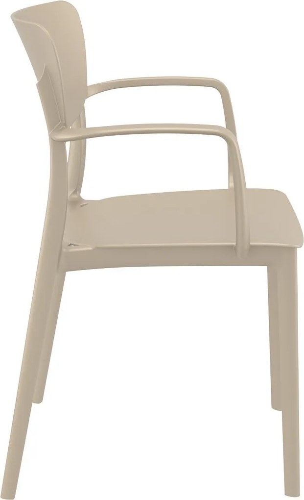 LISA záhradná stolička s podrúčkami taupe