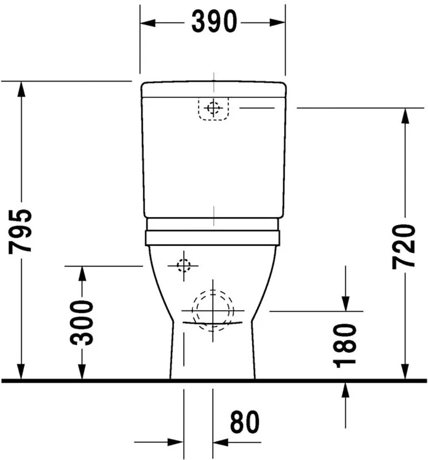 Duravit Starck 3 - Stojace kombi WC, 4,5 l, 360 x 655 mm, biele 0128090064