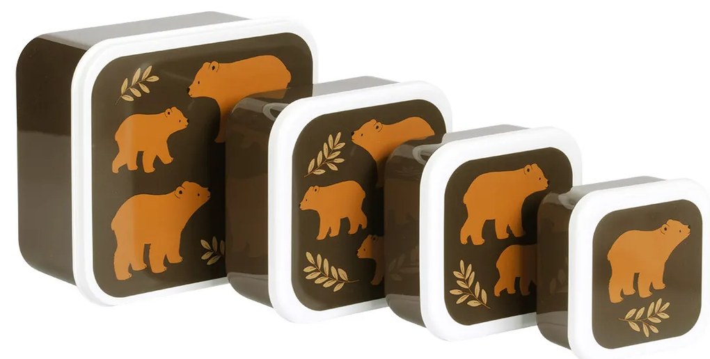 A Little Lovely Company - súprava štyroch desiatových škatuliek - medvede