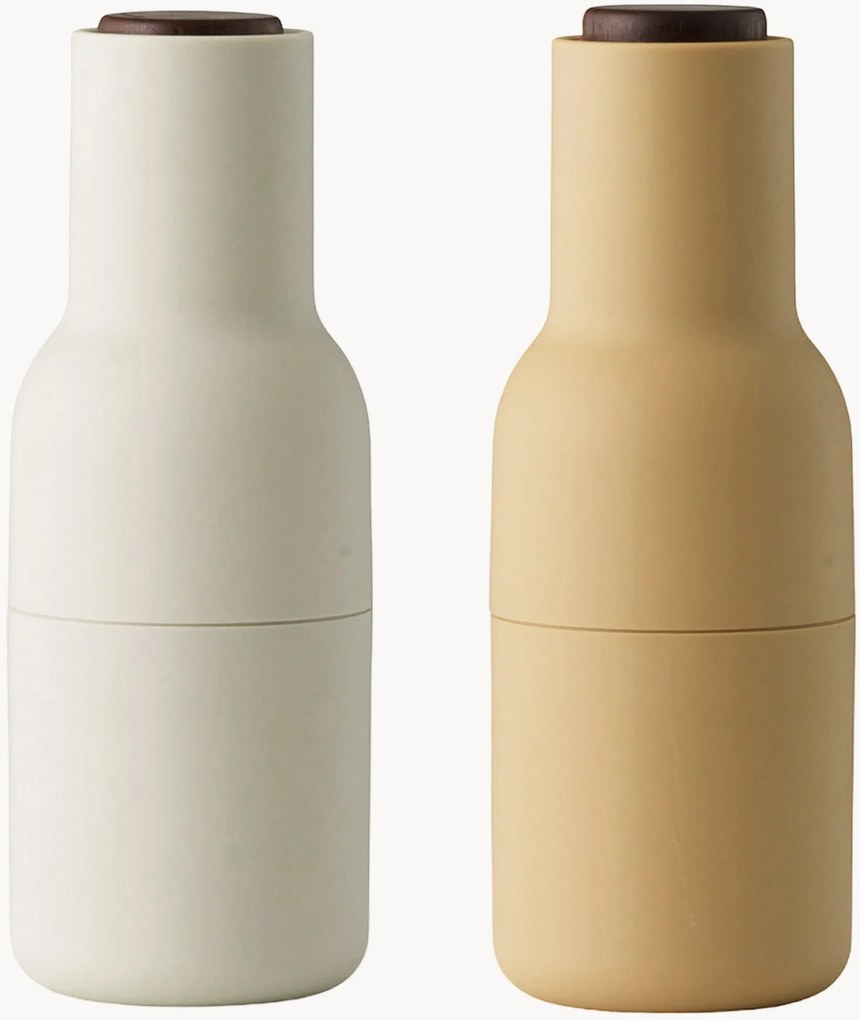 Mlynčeky na soľ a korenie's vrchnákmi z orechového dreva Bottle Grinder, 2 ks