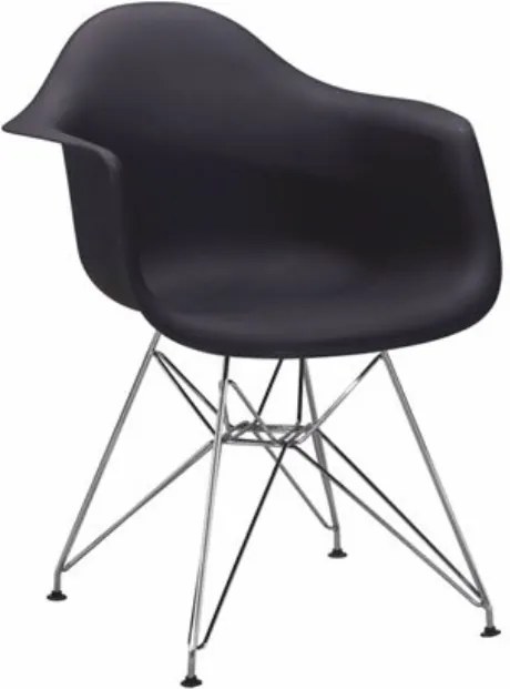 TEMPO KONDELA Feman New jedálenská stolička čierna / chrómová