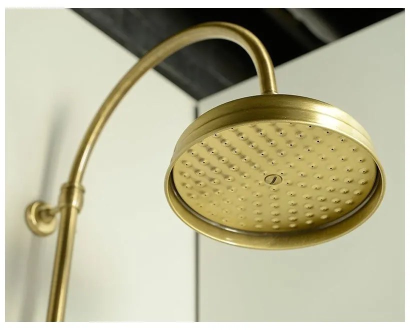 Mosadzná sprchová súprava v bronzovej farbe s hlavovou sprchou a ručnou sprchou 142 cm Antea – Sapho