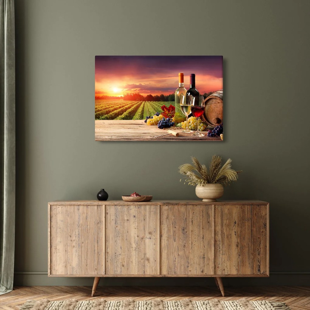 Obraz vinice s vínom (90x60 cm)