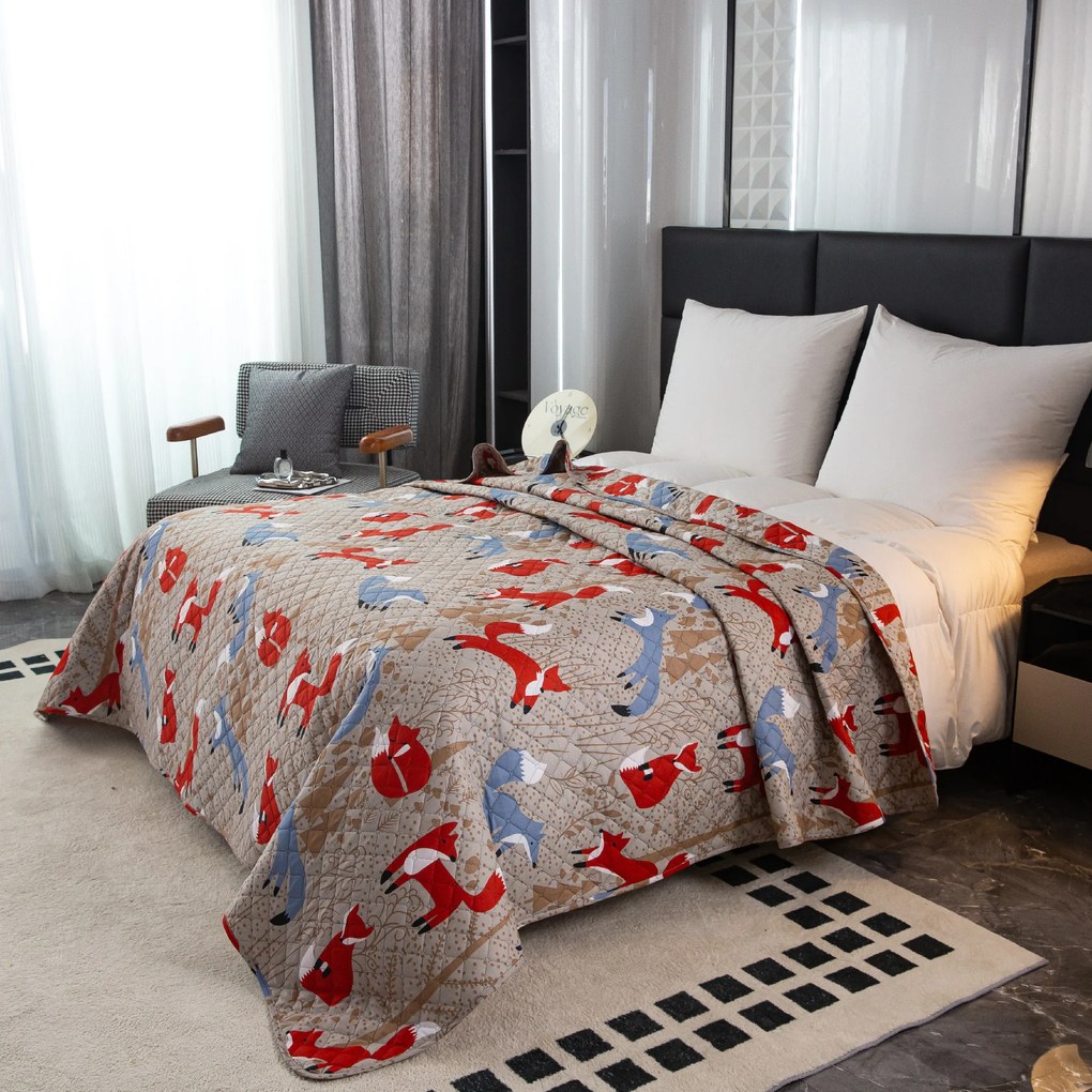 Prehoz na posteľ RED FOX hnedý Rozmer: 220 x 240 cm