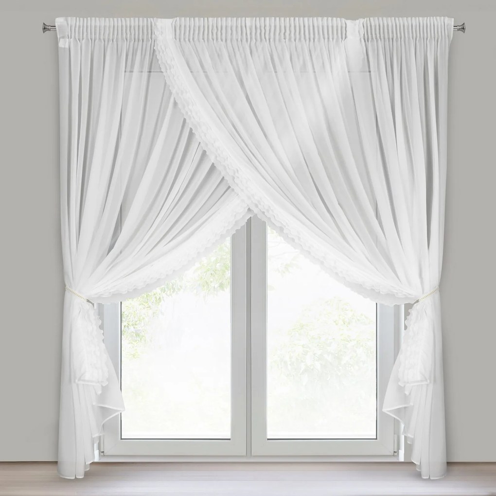 ZÁCLONA NA PÁSKE LUISA 400X250 CM BIELA