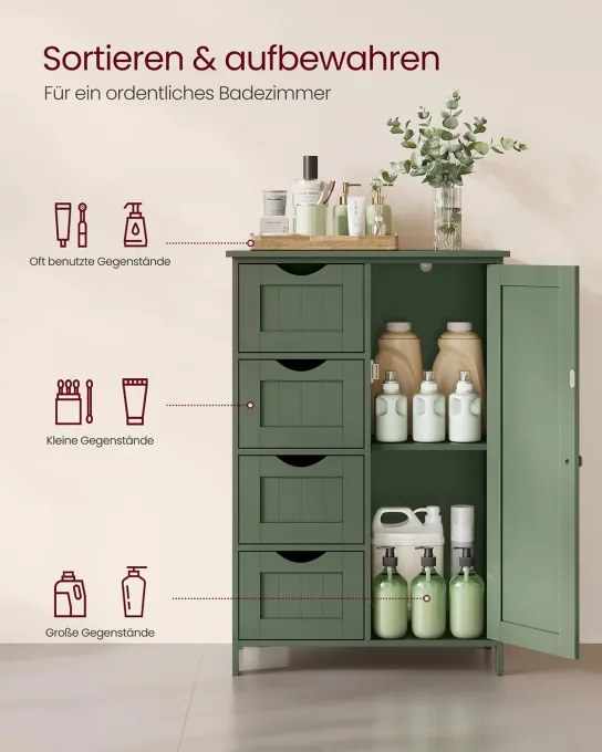 Kúpeľňová skrinka LHC041C01 zelená