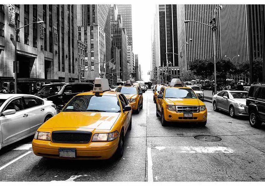 Ceduľa Retro Foto New York Taxi USA