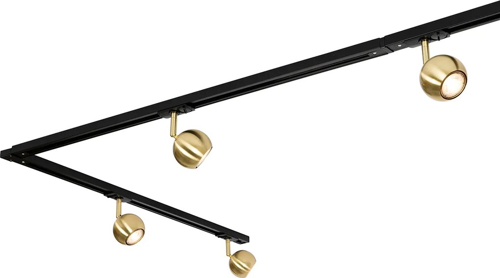Moderný 1-fázový koľajnicový systém 5-svetlo čierny so zlatom - Gissi