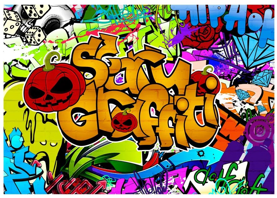 Artgeist Fototapeta - Scary graffiti Veľkosť: 100x70, Verzia: Standard