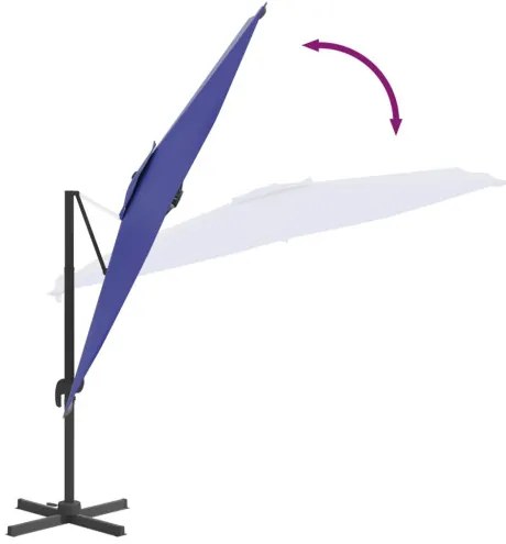 vidaXL LED konzolový slnečník azúrovomodrý 400x300 cm-