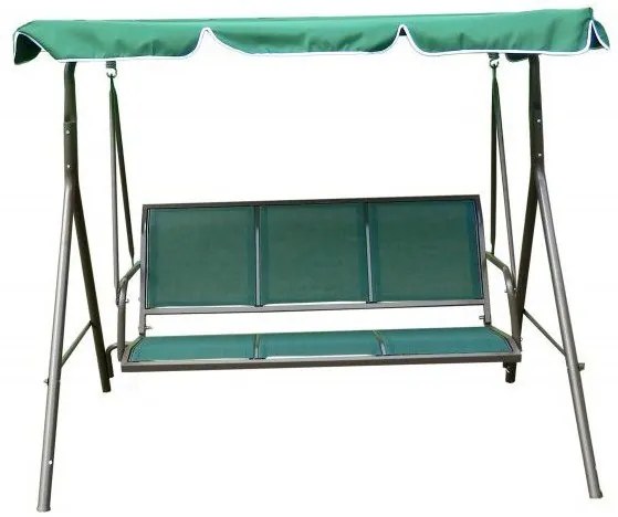 Záhradná húpačka COMFORT zelené sedadlo, kovová